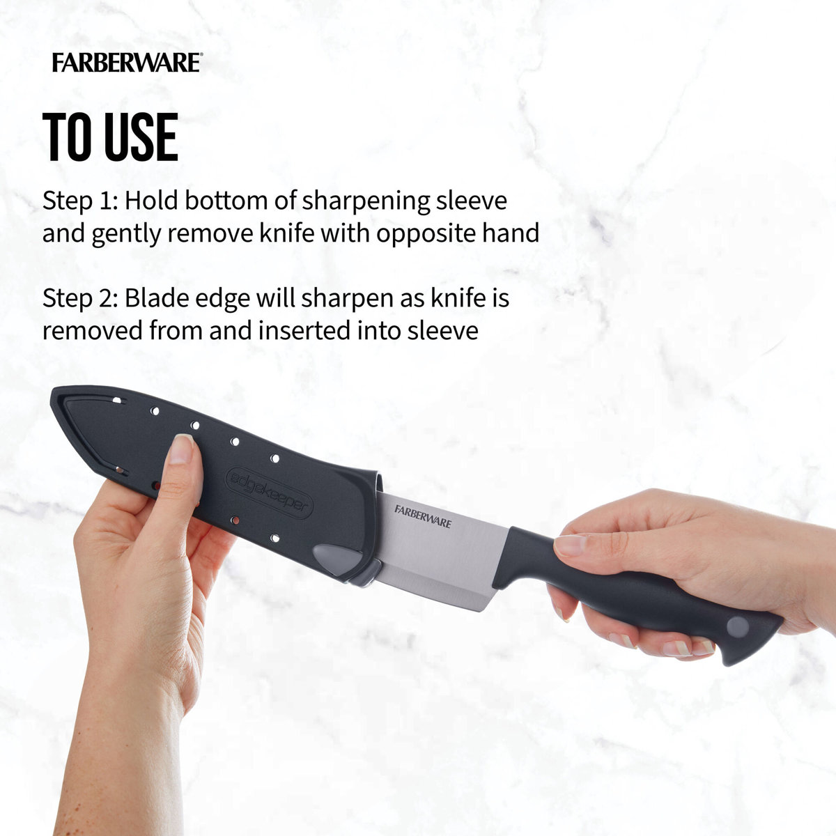 Farberware Edgekeeper Chef Knife with Built-In Self-Sharpening Blade Cover